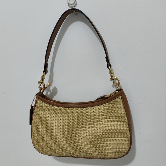 Coach Light Beige Woven Straw Hobo Bag - Picture 2 of 10